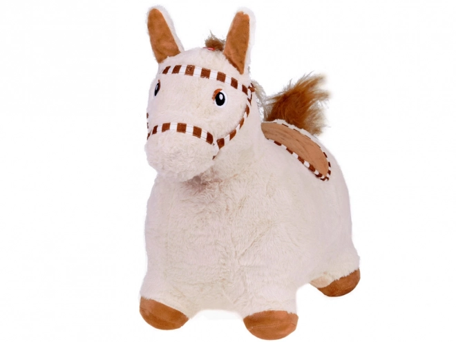 Cavallino rimbalzante in peluche per bambini – Beige