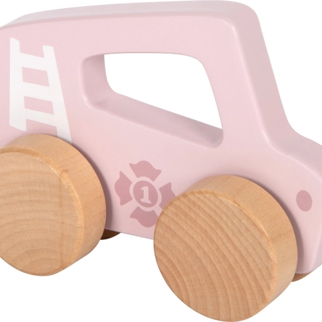 Auto rosa in legno da spingere