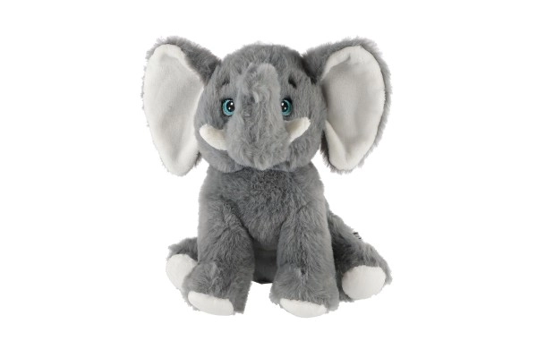 Elefante Bianco di Peluche Seduto 21 cm