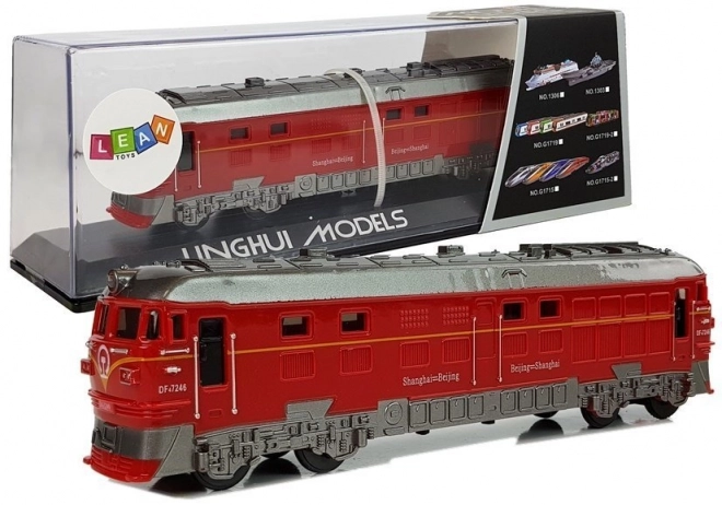 Treno giocattolo rosso con luci e suoni
