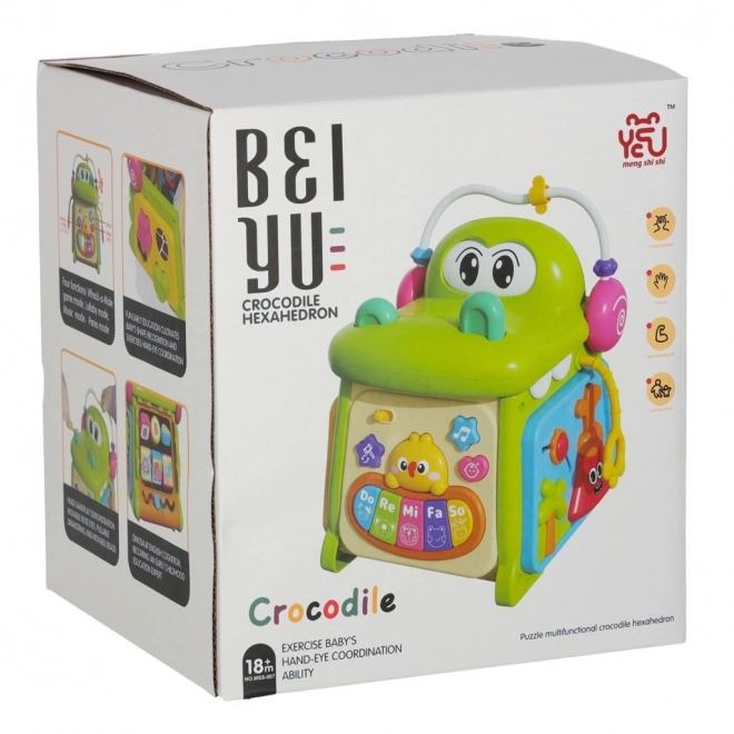Cubo educativo con sorter e pianola Coccodrillo 4 in 1