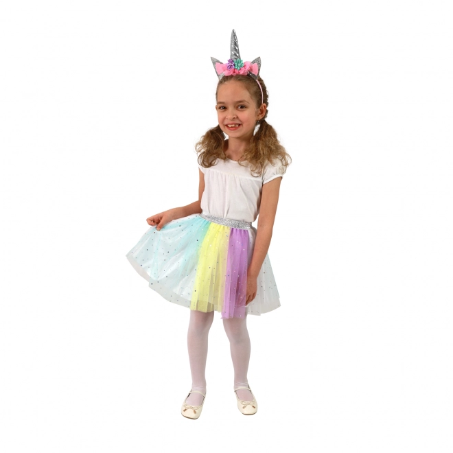 Costume Gonna Tutu Unicorno con Cerchietto