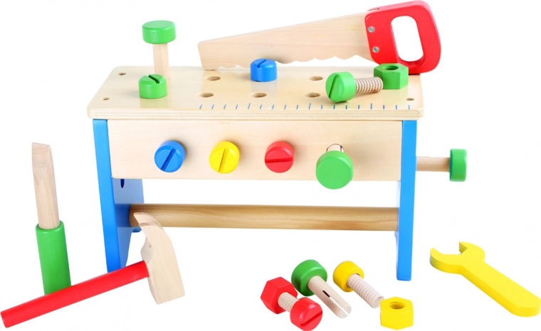 Banco da lavoro in legno e box con attrezzi 2-in-1 small foot