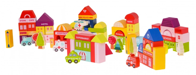 Città di Blocchi in Legno per Bambini 3+