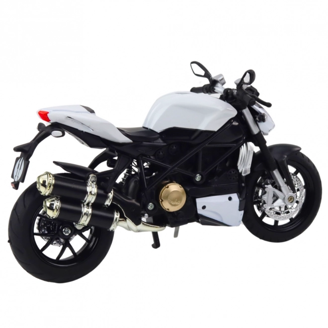 Motocicletta sportiva in metallo bianca 1:12 con effetti