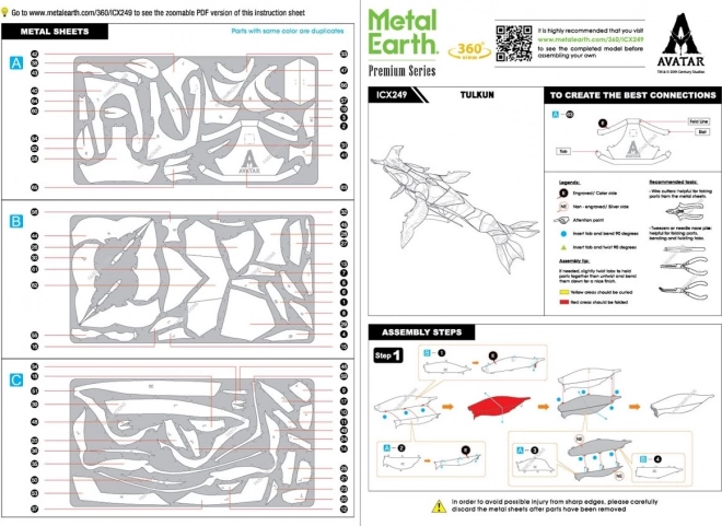 Puzzle 3D in metallo serie premium: Avatar Tulkun