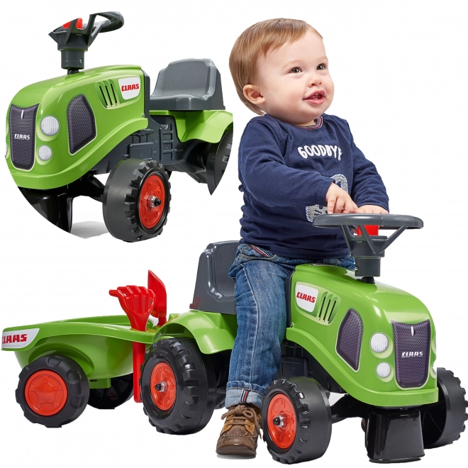 Odrážedlo Baby Claas con rimorchio e attrezzi
