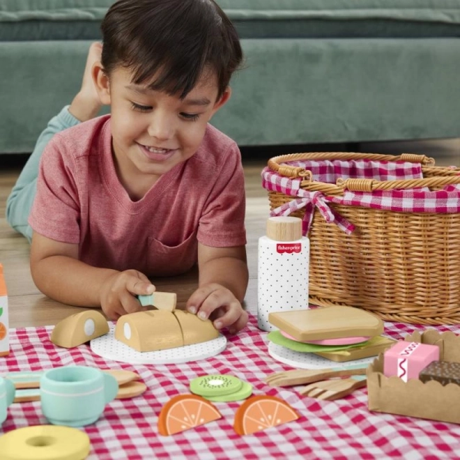 Cestino da picnic con leccornie di legno Fisher-Price