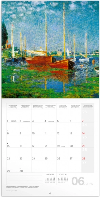 Agenda Calendario Claude Monet 2026, 30 x 30 cm