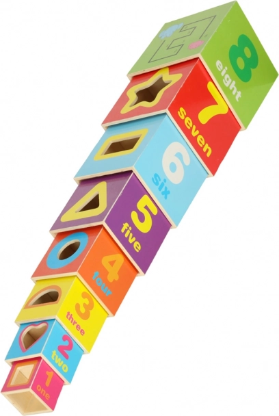 Torre educativa in legno XXL con forme e apprendimento dei numeri