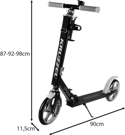 Monopattino pieghevole da città per bambini con grandi ruote (200 mm) – grigio