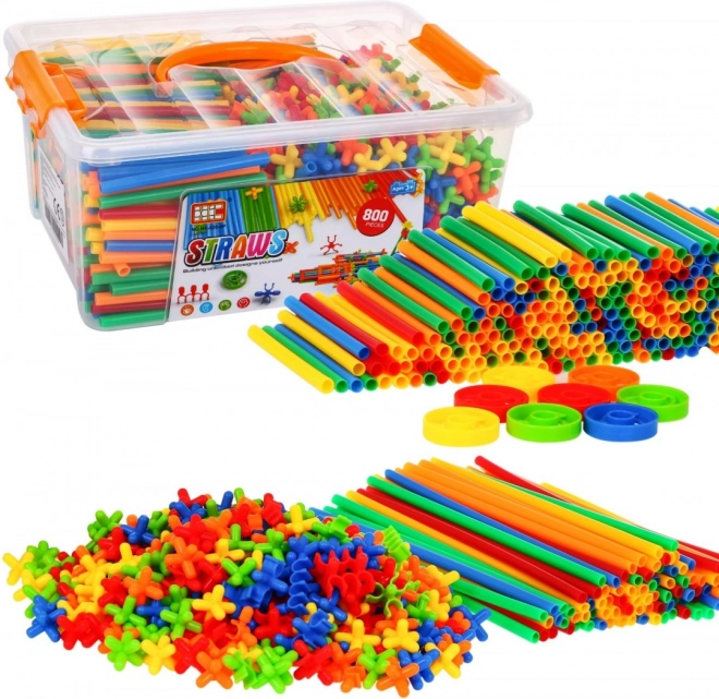 Set di costruzioni colorate Modelli 3D + valigetta + connettori - 800 pezzi