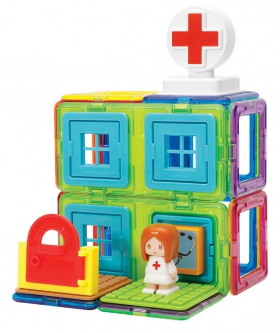 Set di costruzioni magnetiche Città - Ospedale 22 pezzi