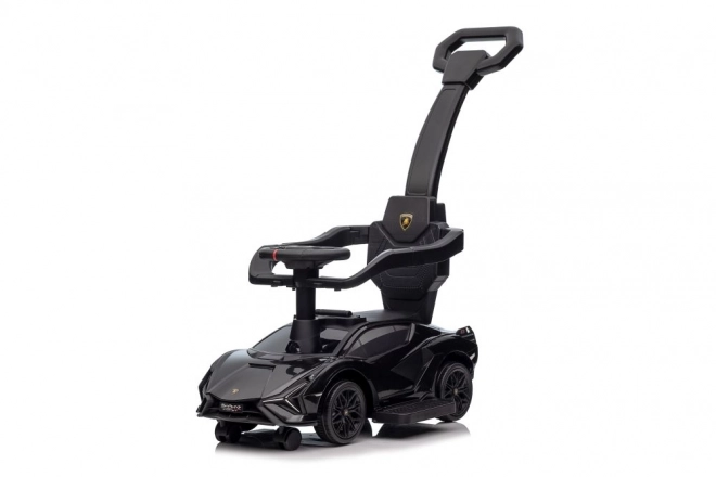 Macchina da passeggio Lamborghini bianca con spintore – nero