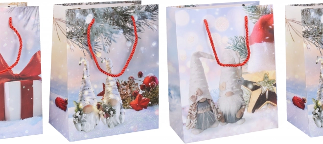 Sacchetto regalo natalizio, misura S, 24 × 18 × 10 cm (4 motivi)