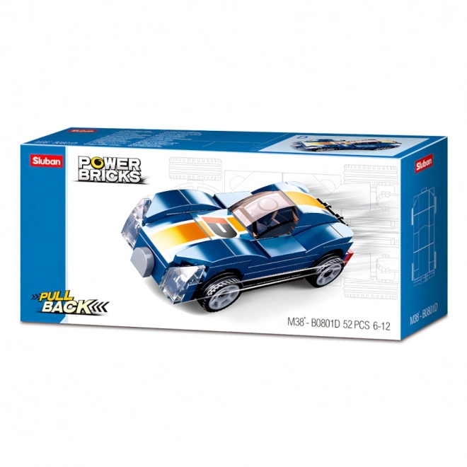 Auto sportivo blu con carica