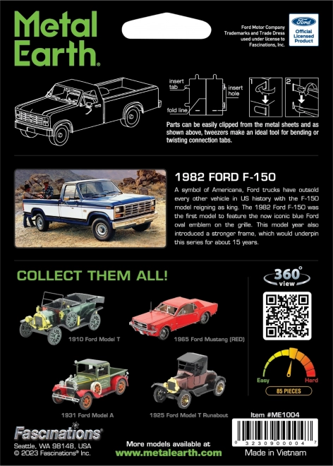 Puzzle 3D in metallo Ford F-150 Truck 1982