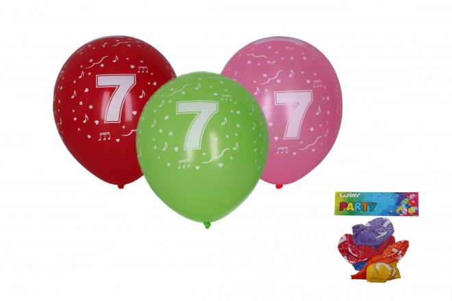 Palloncini gonfiabili 30cm - set di 5 pezzi, con numero 7