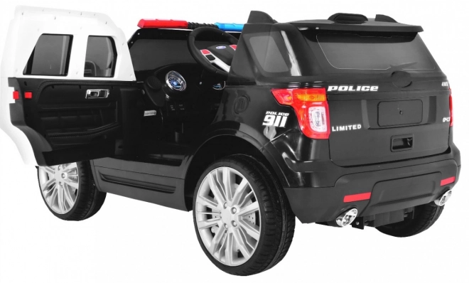 SUV per bambini con batteria della polizia + sirene + luci + megafono + telecomando + avvio lento + EVA + adesivi