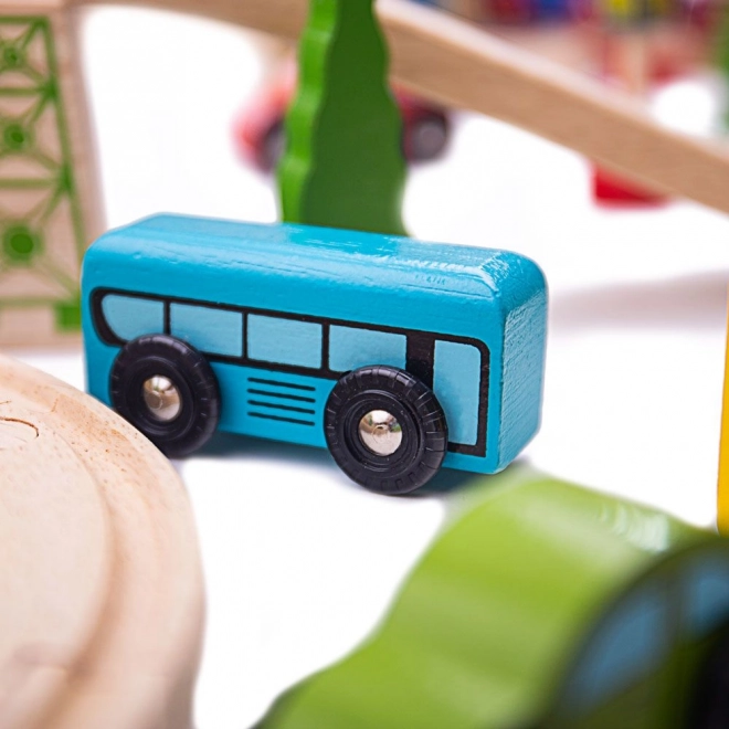 Bigjigs Rail Pista di treni in legno di montagna 112 pezzi