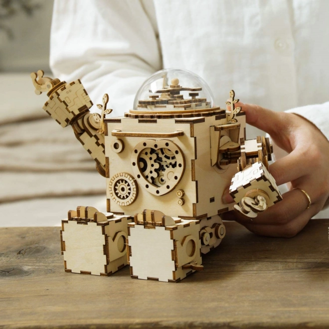 Puzzle in legno 3D Rokr Robot Orpheus con luce