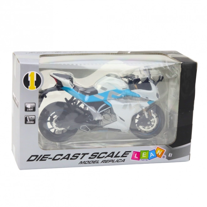 Moto sportivo in metallo con luci e suoni 1:12