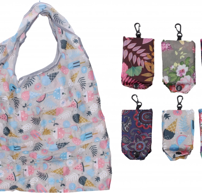 Borsa in tessuto pieghevole con moschettone