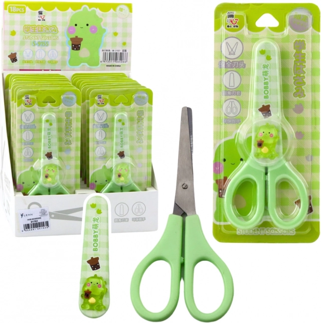 Forbici per bambini verdi con protezione 14 cm