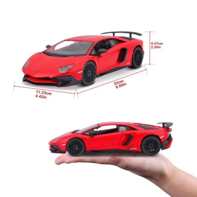 Lamborghini Aventador LP 750-4 SV Rosso Scala 1:24