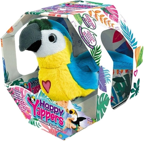 Pappagallo di peluche interattivo Happy Yappers – blu, parlante e ripete le parole