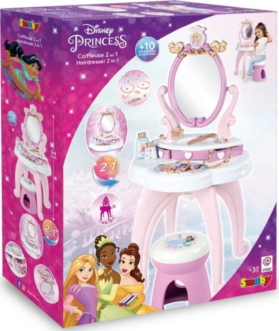 Tavolino da toeletta Disney Principesse con sedia 2 in 1