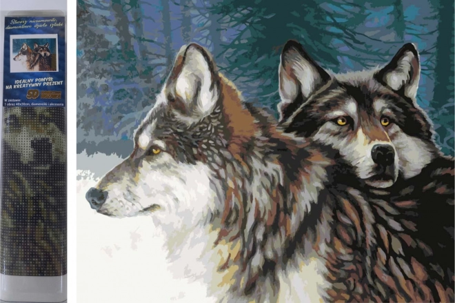Pittura a diamante Lupi in inverno