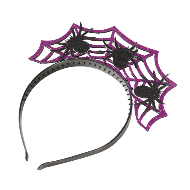 Cerchietto Halloween viola con ragni