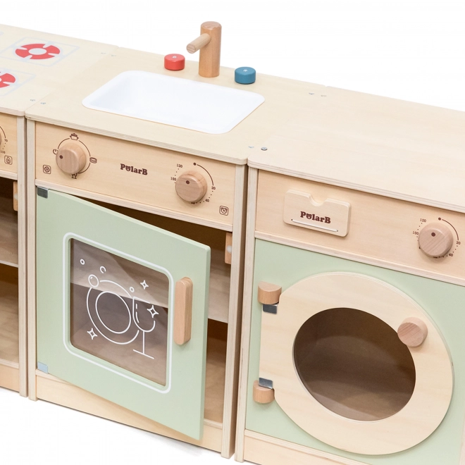Viga PolarB cucina in legno con elettrodomestici - verde