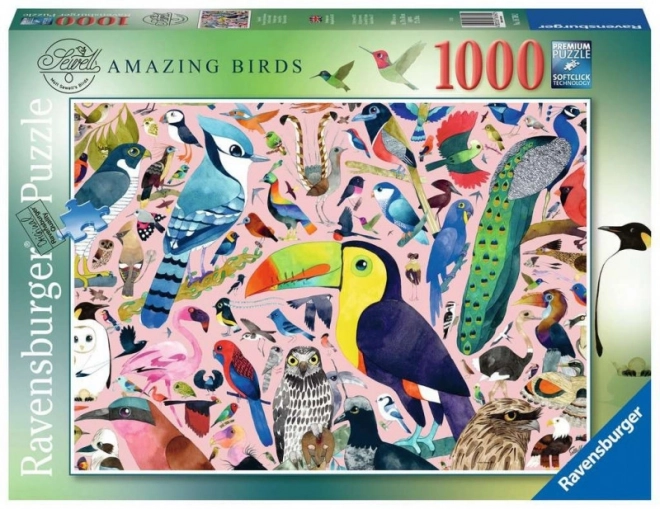 Puzzle 1000 pezzi Uccelli Straordinari di Matt Sewell di Ravensburger