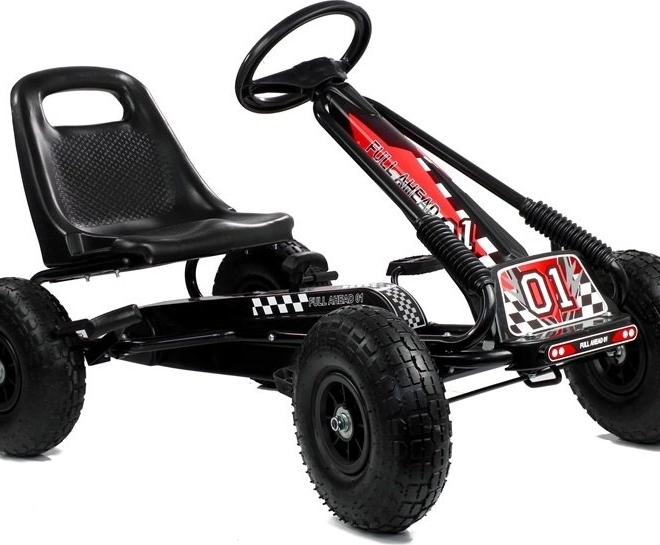 Kart a pedali + Pneumatici gonfiabili + Sedile regolabile – nero