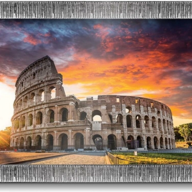 Puzzle tramonto sul Colosseo con colla e cornice 1000 pezzi