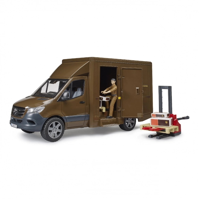 Furgone UPS BRUDER MB Sprinter con figura e accessori