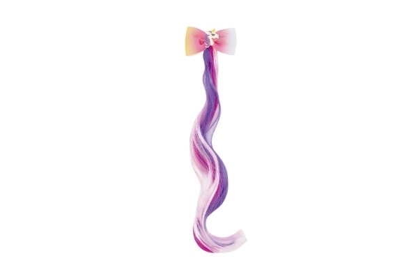 Fermaglio per capelli con fiocco e unicorno con extension rainbow