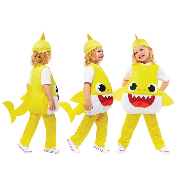 Costume Baby Shark giallo per 3-4 anni