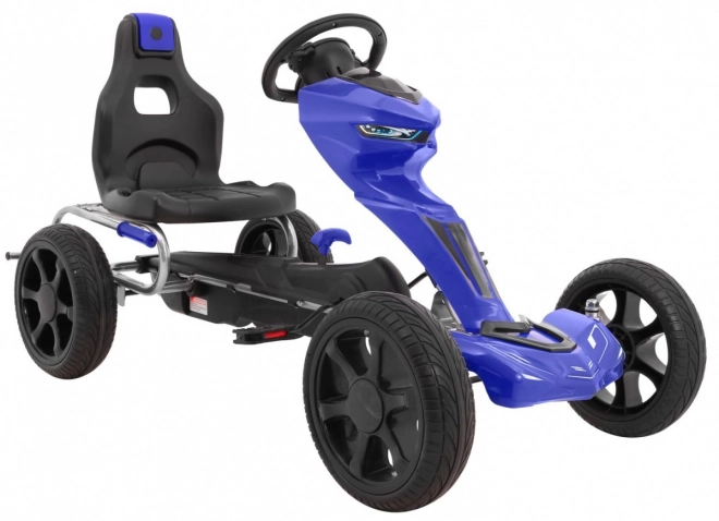 Grand Ride kart a pedali per bambini 3+ Blu + Ruote in EVA + Sedile regolabile + Freno a mano
