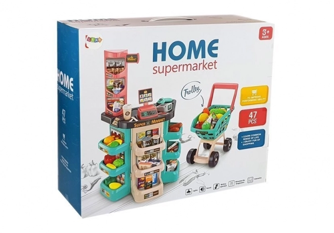 Set Supermercato Cestino con Bilancia e Lettore Schede
