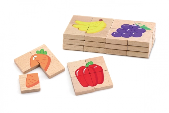 Puzzle magnetico in legno con frutta