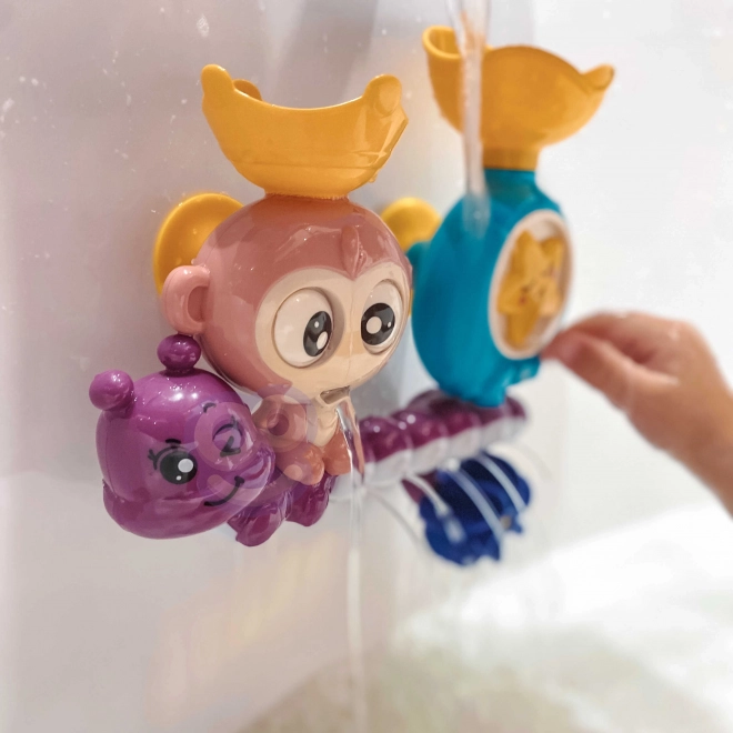 Gioco acquatico da bagno scimmietta con bicchiere