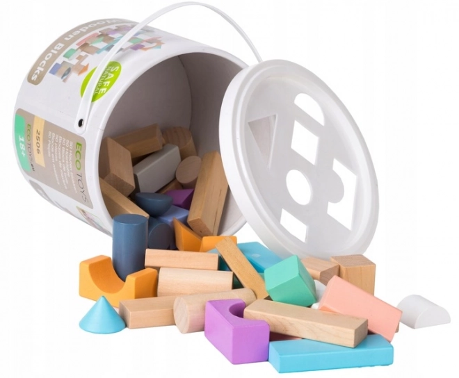 Blocchi di legno per bambini con contenitore Ecotoys