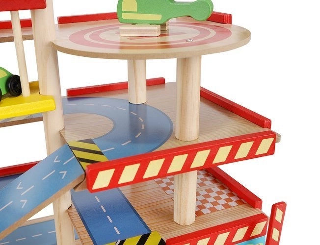 Garage parcheggio in legno per bambini