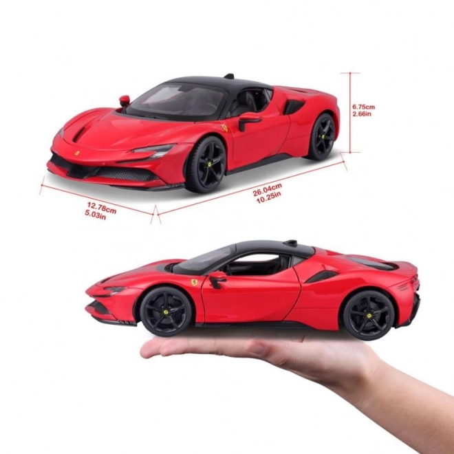 Modellino Ferrari SF90 Stradale Rossa in scala 1:18 di Bburago