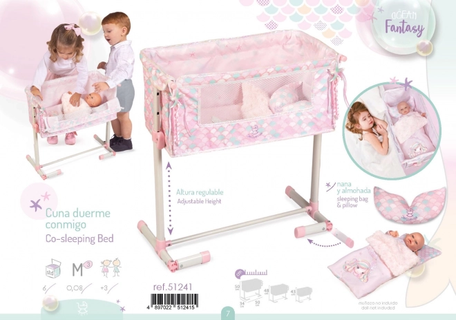 Lettino Neonato per Bambole con Funzione Co-Sleeping Ocean Fantasy 2021