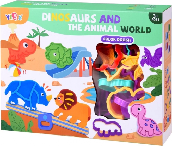 Set di plastilina con dinosauri e stampini