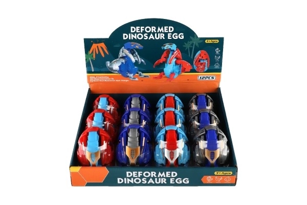 Uovo di dinosauro robot pieghevole in plastica 11cm in vari colori